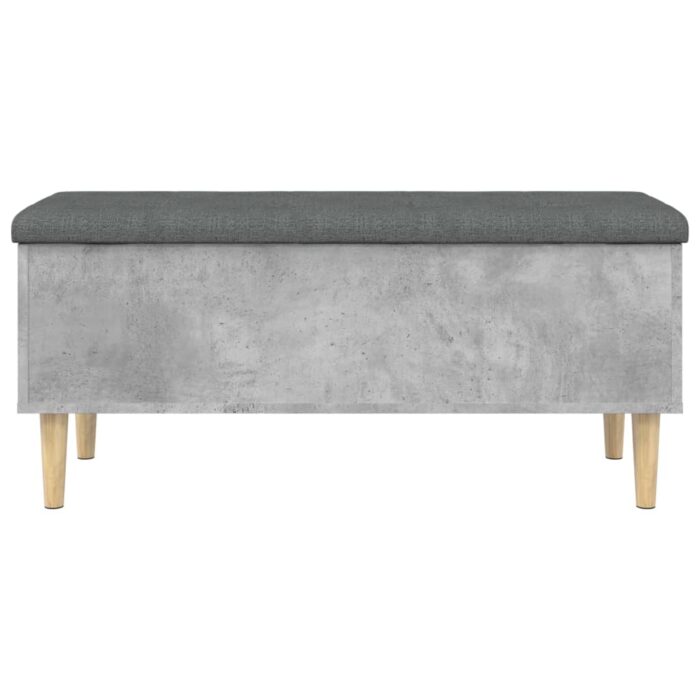 Banc de rangement gris béton 102x42x46 cm bois d'ingénierie – Image 2