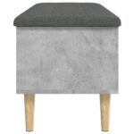 Banc de rangement gris béton 102x42x46 cm bois d'ingénierie – Image 3