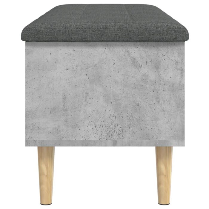 Banc de rangement gris béton 102x42x46 cm bois d'ingénierie – Image 3