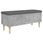 Banc de rangement gris béton 102x42x46 cm bois d'ingénierie – Image 4