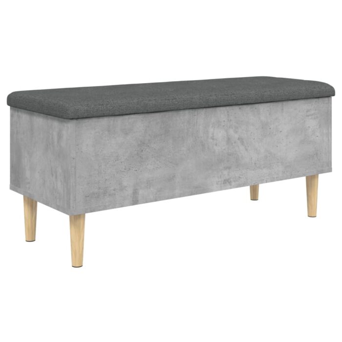 Banc de rangement gris béton 102x42x46 cm bois d'ingénierie – Image 4