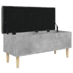 Banc de rangement gris béton 102x42x46 cm bois d'ingénierie – Image 5