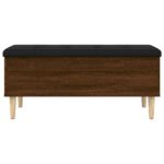 Banc de rangement chêne marron 102x42x46 cm bois d'ingénierie – Image 2