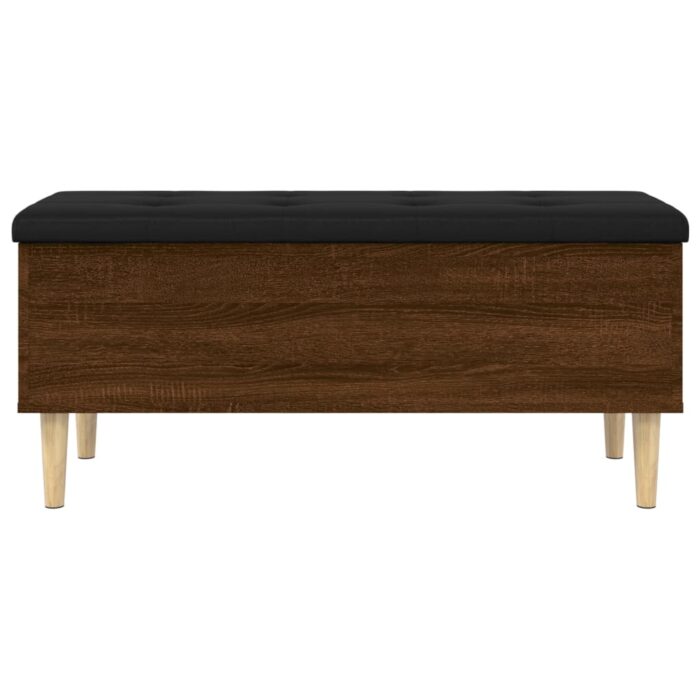 Banc de rangement chêne marron 102x42x46 cm bois d'ingénierie – Image 2