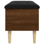 Banc de rangement chêne marron 102x42x46 cm bois d'ingénierie – Image 3