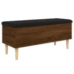 Banc de rangement chêne marron 102x42x46 cm bois d'ingénierie – Image 4