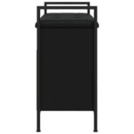 Banc à chaussures noir 65,5x32x57,5 cm bois d'ingénierie – Image 5