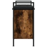 Banc à chaussures chêne fumé 65,5x32x57,5 cm bois d'ingénierie – Image 5