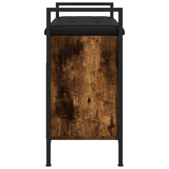 Banc à chaussures chêne fumé 65,5x32x57,5 cm bois d'ingénierie – Image 5