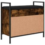 Banc à chaussures chêne fumé 65,5x32x57,5 cm bois d'ingénierie – Image 6
