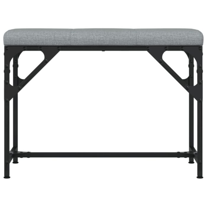 Banc à manger gris clair 62x32x45 cm acier et tissu – Image 2