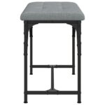 Banc à manger gris clair 62x32x45 cm acier et tissu – Image 3