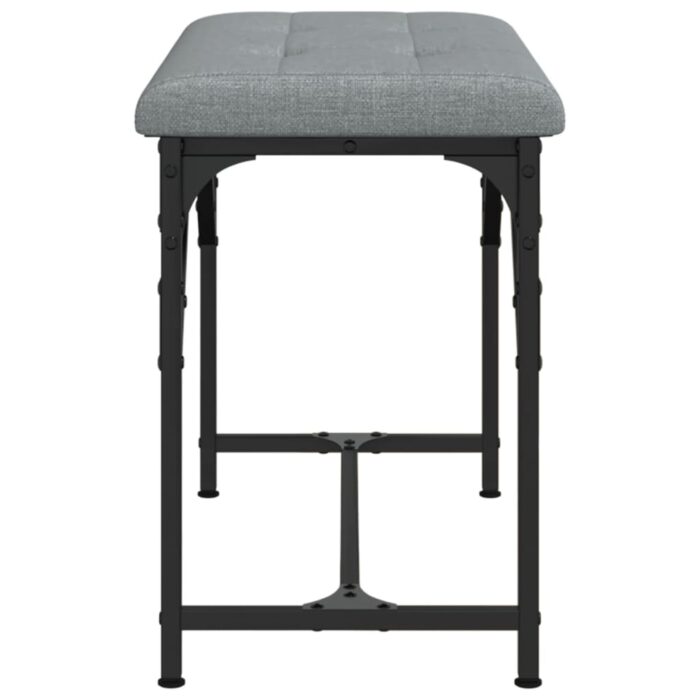 Banc à manger gris clair 62x32x45 cm acier et tissu – Image 3