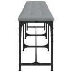 Banc à manger gris clair 186x32x45 cm acier et tissu – Image 3