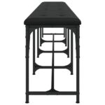 Banc à manger noir 248x32x45 cm acier et similicuir – Image 3