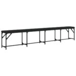 Banc à manger noir 248x32x45 cm acier et similicuir – Image 4