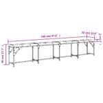 Banc à manger gris clair 248x32x45 cm acier et tissu – Image 6