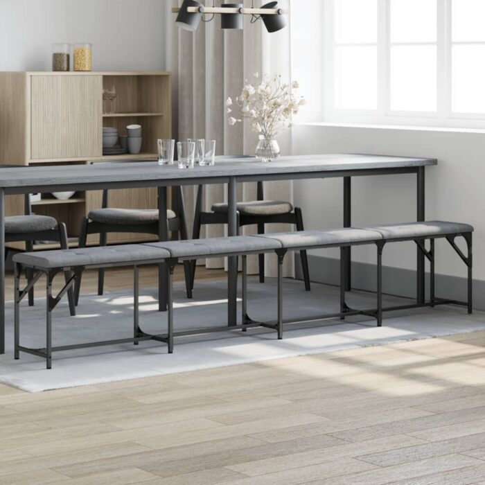 VXL8721012164307_m_en_hd_1.jpg Banc à manger gris clair 248x32x45 cm acier et tissu – Image 1