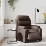 Fauteuil inclinable électrique Marron Similicuir – Image 12