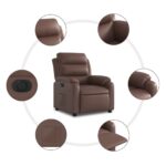 Fauteuil inclinable électrique Marron Similicuir – Image 5