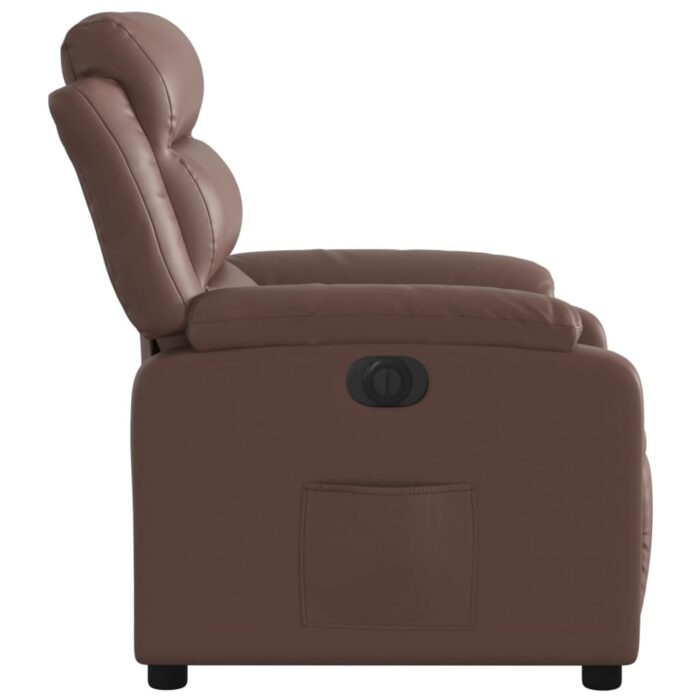 Fauteuil inclinable électrique Marron Similicuir – Image 7
