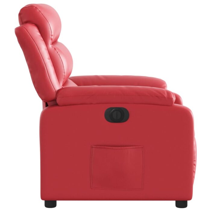 Fauteuil inclinable électrique Rouge Similicuir – Image 7