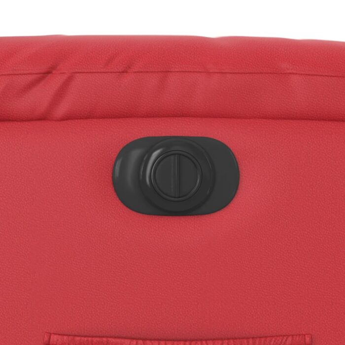 Fauteuil inclinable électrique Rouge Similicuir – Image 9