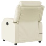 Fauteuil de massage inclinable électrique crème similicuir – Image 2