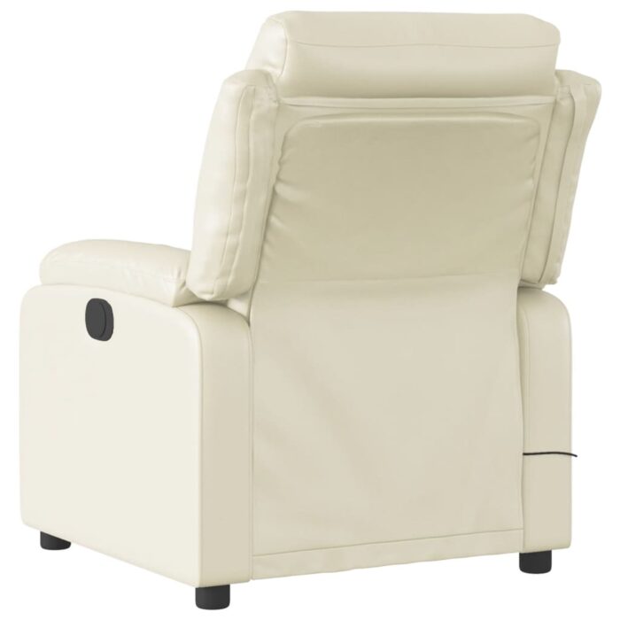 Fauteuil de massage inclinable électrique crème similicuir – Image 2
