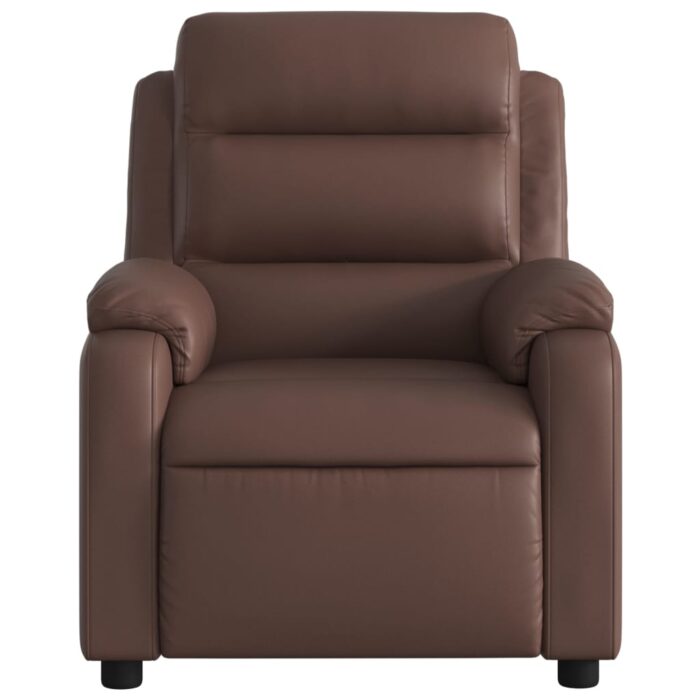 Fauteuil de massage inclinable électrique marron similicuir – Image 6