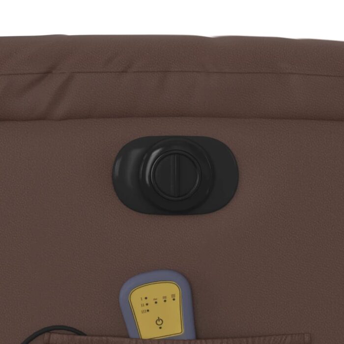 Fauteuil de massage inclinable électrique marron similicuir – Image 9