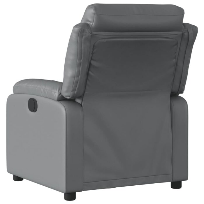 Fauteuil de massage inclinable électrique gris similicuir – Image 2