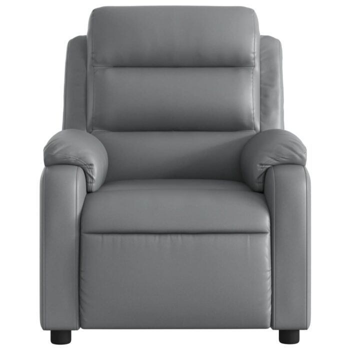Fauteuil de massage inclinable électrique gris similicuir – Image 6