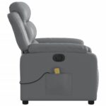 Fauteuil de massage inclinable électrique gris similicuir – Image 7