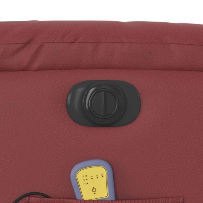 Fauteuil de massage inclinable électrique rouge bordeaux – Image 9