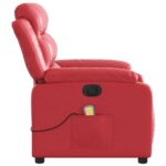 Fauteuil de massage inclinable électrique rouge similicuir – Image 7