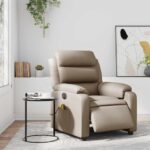 Fauteuil de massage inclinable électrique cappuccino similicuir – Image 12