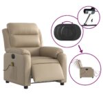 Fauteuil de massage inclinable électrique cappuccino similicuir – Image 3