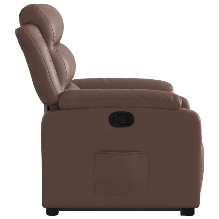 Fauteuil inclinable marron similicuir – Image 7