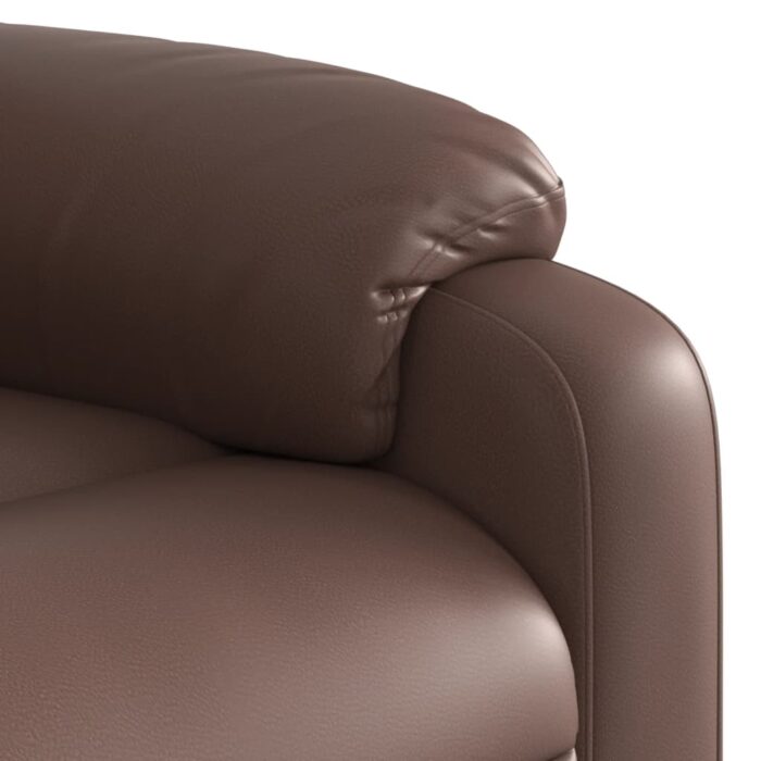 Fauteuil inclinable marron similicuir – Image 8