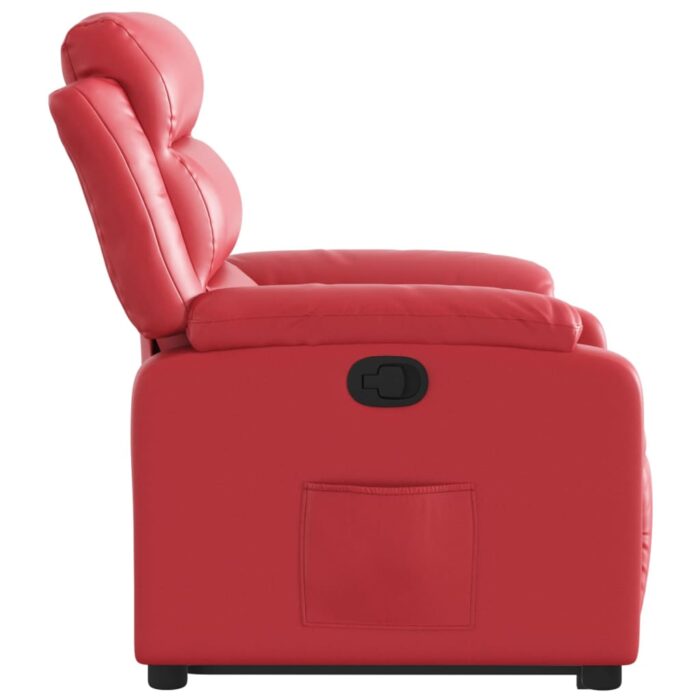 Fauteuil inclinable Rouge Similicuir – Image 7
