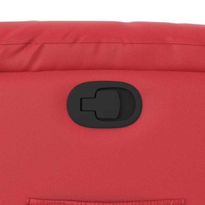 Fauteuil inclinable Rouge Similicuir – Image 9