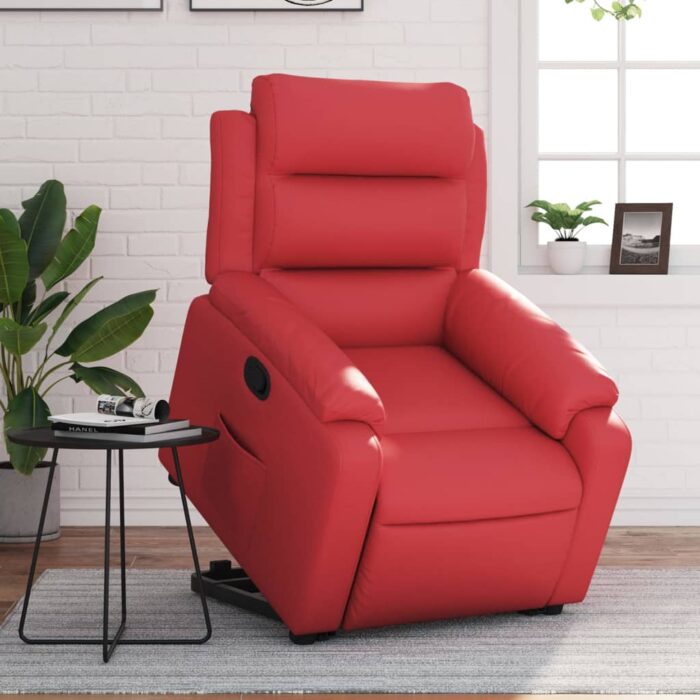 Fauteuil inclinable Rouge Similicuir – Image 1