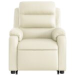 Fauteuil inclinable de massage Crème Similicuir – Image 6
