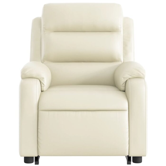 Fauteuil inclinable de massage Crème Similicuir – Image 6