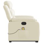 Fauteuil inclinable de massage Crème Similicuir – Image 7