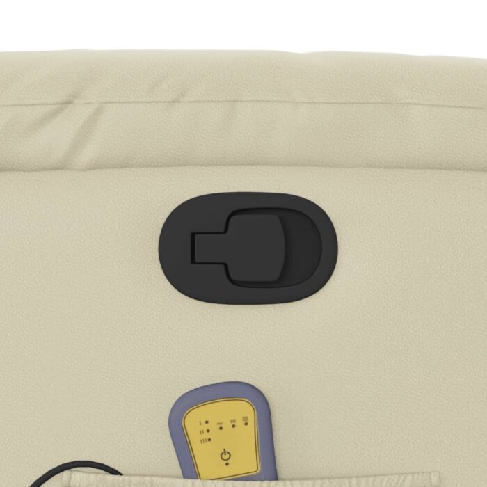 Fauteuil inclinable de massage Crème Similicuir – Image 9
