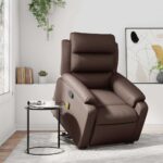Fauteuil inclinable de massage Marron Similicuir – Image 12