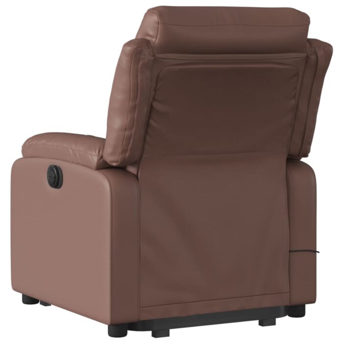 Fauteuil inclinable de massage Marron Similicuir – Image 2