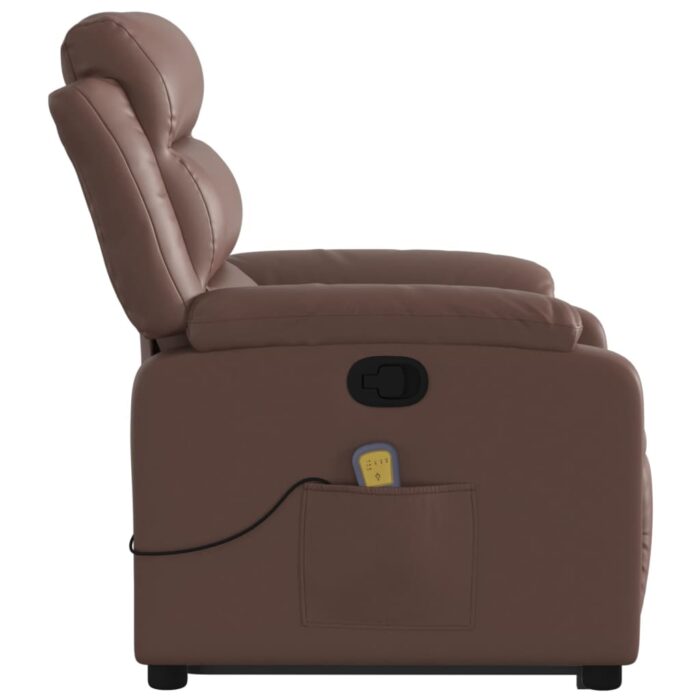 Fauteuil inclinable de massage Marron Similicuir – Image 7